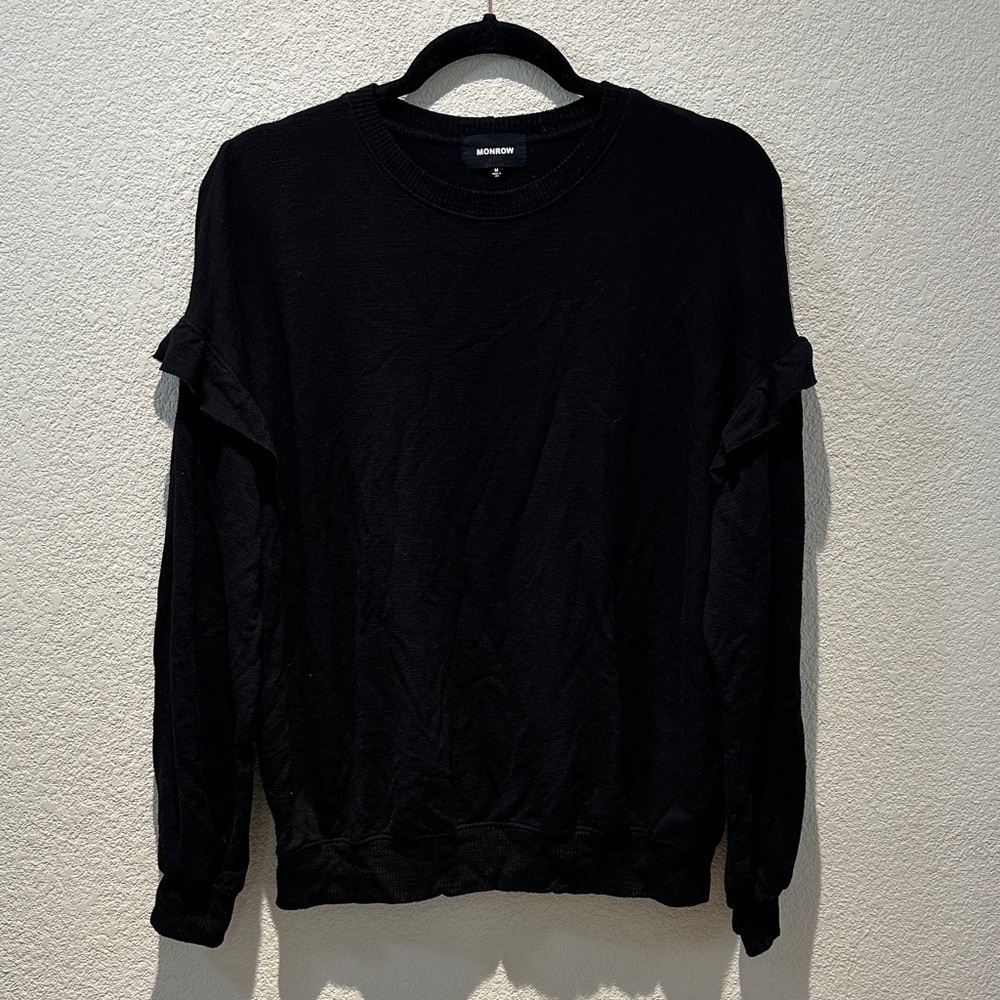 Monrow Women’s Black Crewneck Sweater size medium